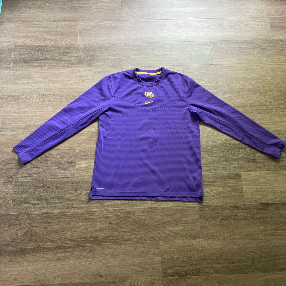 LSU TIGERS Nike Purple Long Sleeve Crewneck Shirt - Picture 3 of 5